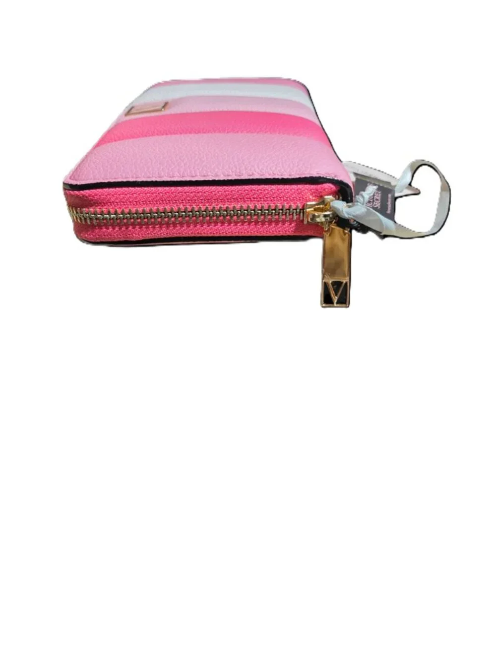Victoria Secret Pink & White Striped Zip Around Wallet - Picture 4 of 11